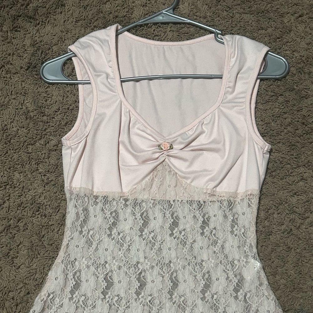 SHEIN Pink Lace Chemise